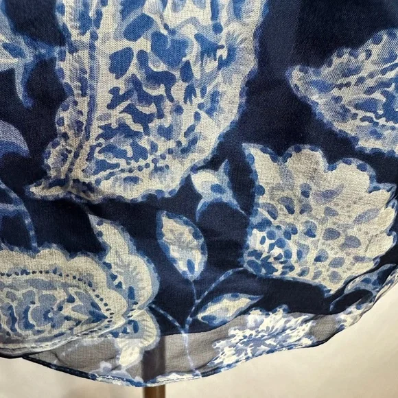 NWT Alice + Olivia Blue White Paisley Floral Silk Halter Y2K Top Blouse Medium - Picture 7 of 16